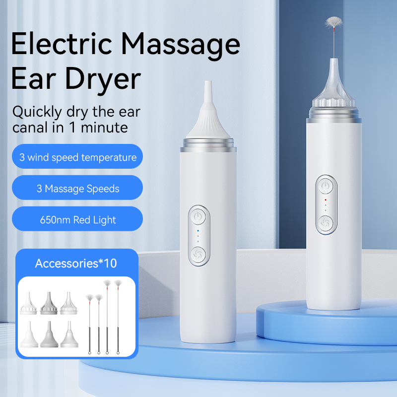 Sports Equipment Dryer - เครื่องเป่าหูไฟฟ้า WARM Air สําหรับว่ายน้ําอาบน้ํากีฬาทางน้ําท่องเก็บหูแห้ง 6 เปลี่ยนหัวนวด