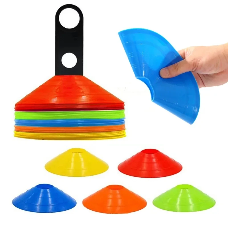 Football Training Cone - ชุดกรวยของเล่นอุปกรณ์ latihan Sepak Bola สำหรับเด็กดิสก์กรวยมืออาชีพ12ชิ้นอุปสรรคในการออกกำลังกายเพื่อหลีกเลี่ยงอุปกรณ์ฝึกเล่นกีฬา