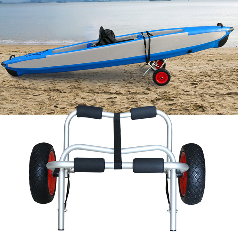 Sports Equipment Trolley - รถเข็นพับได้สำหรับเรือคายัคแบบพกพา รถเข็นอเนกประสงค์สำหรับเรือแคนู พร้อมล้อถอดได้ สำหรับขนย้ายอุปกรณ์กีฬาทางน้ำ